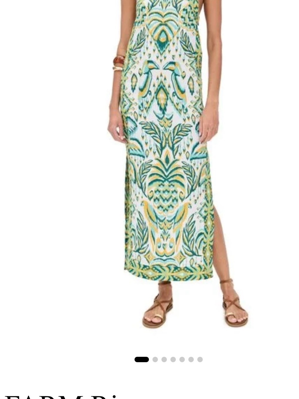 NWT FARM Rio Green & Yellow Halter Dress - Picture 6 of 16